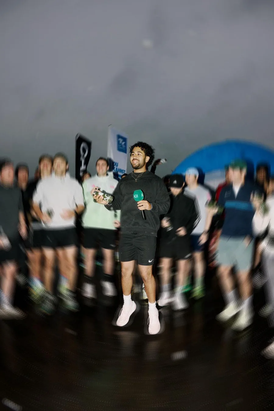Edry hosting a run club event